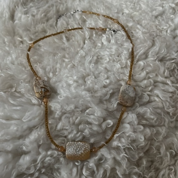 NWOT golden seed beads fossilized coral - Picture 3 of 3